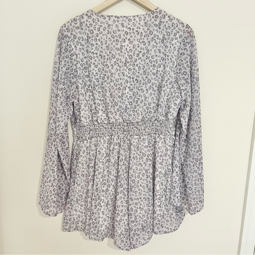 ALTAR’D STATE Purple Leopard Print Keyhole Romper - Picture 7 of 7